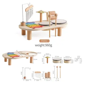 Hot Selling Wooden Xylophone Drum Percussion Busy Board Educational Music Instruments