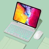 Étui clavier pour iPad en cuir PU, compatible avec les modèles iPad Pro 10,2 pouces et 12,9 pouces, et l'Étui Mini 11 pouces