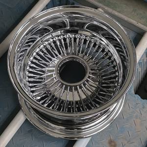 Llanta de Acero Cromado con Rayos de Acero Inoxidable de 13x5.5, 13x7, 14x6, 14x7, 15x7, 16-21, 22x8, 24 Pulgadas - Product Image 1