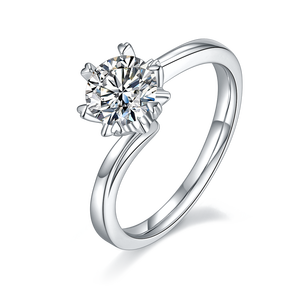 硅石珠宝<span class=keywords><strong>18k</strong></span>白金戒指1ct Vvs钻石订婚硅石戒指 - Product Image 1