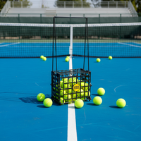 Chariot à balles de tennis pliable et portable sur roues pour entraîneur