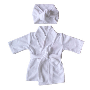 Customizable White Super Soft <strong>Newborn</strong> Knotted Kids Children <strong>Dressing</strong> <strong>Gown</strong> - Product Image 1