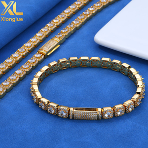 Hip Hop Custom 7Mm Moissanite Square Bead Chain S925 Sterling <b>Silver</b> <b>Men'S</b> Jewelry Accessory Bracelet - Product Image 3