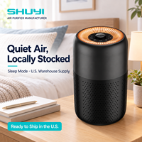 Purificateur d'air HEPA portable blanc pour chevet, anti-allergie, prêt pour l'OEM, pour la maison, le bureau, l'étude, avec logo personnalisé, ETL CE FCC UKCA
