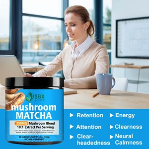 Private Label Service Health Mushroom Matcha 350MG Powder 30 Servings Immune Support Vegan Dietary Supplement - Product Image 5