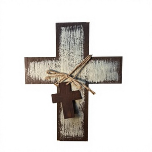 Escultura de Cruz de Madera Estilo Rústico Art Deco de AZ ENTERPRISES, Decoración para el Hogar, Sala de Estar, Tema Religioso, Material de Bambú, Lavable - Product Image 5
