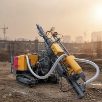 Foreuse mobile de fond de trou (DTH) sur chenilles, alimentée au diesel, avec dépoussiéreur pour le forage de pentes routières