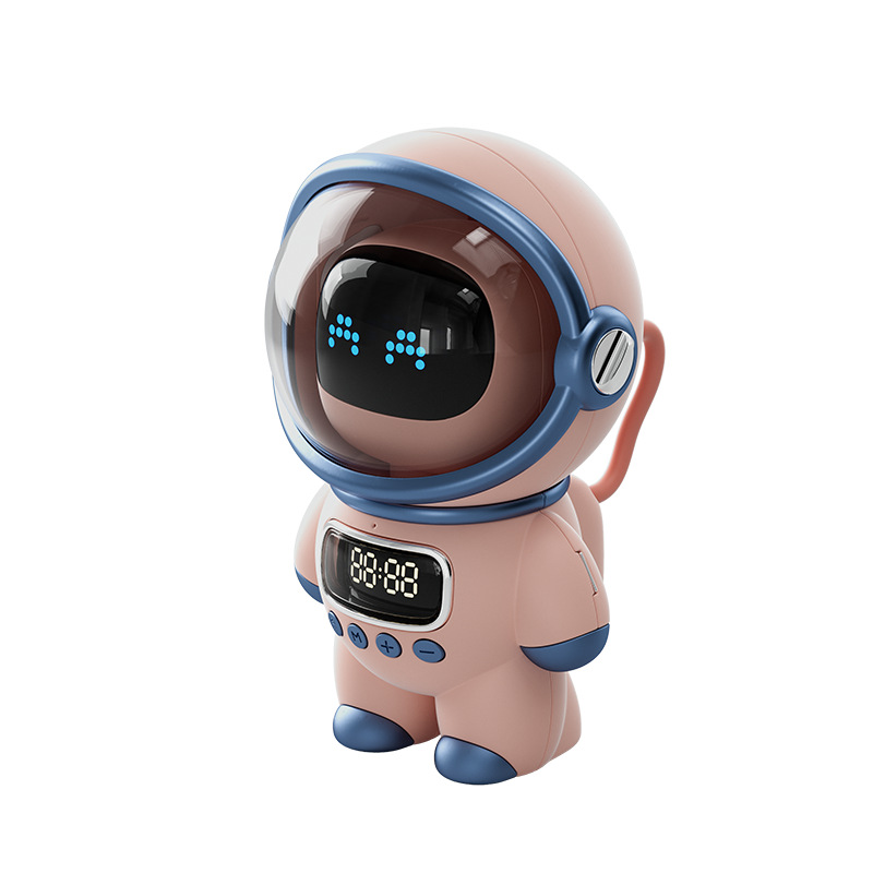 Speaker Bentuk Kreatif Portabel dan Lucu, Speaker Astronot dengan Bluetooth Cerdas, Jam Alarm Audio Interaktif AI