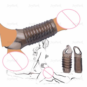JoyPark Hochwertiger, weicher, phthalat freier Penis-Penis vergrößerung sring mit gepunkteten Ärmeln, <span class=keywords><strong>Spike</strong></span>-Ejakulation verzögerung kondom für Männer - Product Image 1