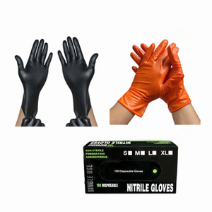 Auto Industriële Zwarte Nitril Vinyl Mengen Garage Duty Auto Reparatie Gebruik Single Layer 8 Mil Zwart Oranje Mechanische Handschoenen - Product Image 4
