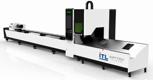 Découpeuse laser à fibre CNC automatique de type portique avec refroidissement par eau pour profilés carrés, rectangulaires et tubes en acier inoxydable - Product Image 1