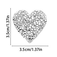 Patch en tissu cœur multi-tailles avec strass, Applique brodée CTC Flash Diamond pour vêtements, cadeaux et décoration