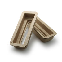 Plateau long en pulpe moulée couleur naturelle, insert personnalisé compostable en pulpe de papier recyclé pour emballage cadeau