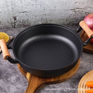 Poêle à frire en fonte 30 cm antiadhésive à fond épais pour griller les steaks sans fumée - Product Image 4