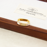 Bague en Acier Inoxydable Plaqué Or 14K PVD, Coquille de Zircon, Bijou Tendance pour Femme, Hypoallergénique et Étanche, Vente en Gros à Chaud