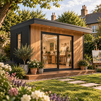 Studio d'art préfabriqué pour jardins résidentiels au Royaume-Uni, Pod d'atelier musical créatif isolé avec grandes fenêtres et design intérieur personnalisé
