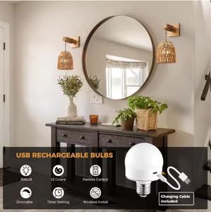 Lámpara de pared a pilas con control remoto, estilo boho, de ratán, recargable, para sala de estar y dormitorio. - Product Image 3