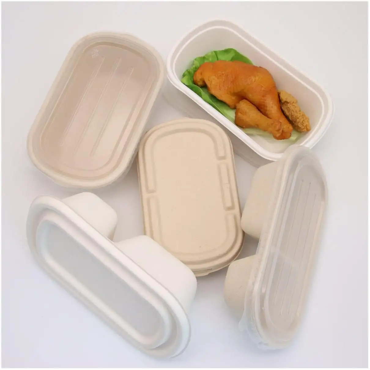 Kotak penyimpanan makanan kotak makan siang Biodegradable Candy permen makanan kualitas tinggi kualitas tinggi 6 pak kotak kue bening dengan tutup
