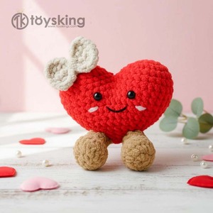 Patron au crochet en forme de cœur mignon - Comment crocheter un cœur en peluche <span class=keywords><strong>Amigurumi</strong></span> - Cadeau de la Saint-Valentin <span class=keywords><strong>facile</strong></span> à réaliser - Poupée cœur en chenille - Product Image 2