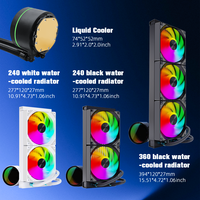 Refroidisseur de liquide CPU RGB noir avec radiateur de refroidissement par eau à trois ventilateurs pour processeur