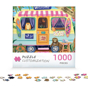 Puzzles Fabricant Impression Personnalisée Coloré Surf Tourisme Photo <span class=keywords><strong>Puzzle</strong></span> 100/500/<span class=keywords><strong>1000</strong></span> Pièces Papier Bule Board Jigsaw <span class=keywords><strong>Puzzle</strong></span> - Product Image 1
