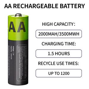 Batterie lithium rechargeable USB IILEER 3515mWh AA 1.5V 2000mAh à décharge rapide, batterie de haute qualité, entrepôt américain en stock - Product Image 2