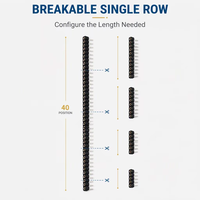 Bande de connecteurs femelles à pas de 2,54 mm, 40 broches, à trous ronds, plaquée or, pour achats en gros et commandes d'exportation