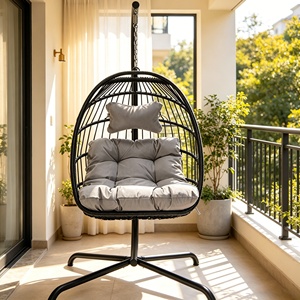 Chaise suspendue en rotin PE, vente en gros directe d'usine, <span class=keywords><strong>pas</strong></span> <span class=keywords><strong>cher</strong></span>, détachable et pliable, pour terrasse et jardin - Product Image 1