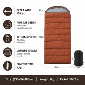 Sac <span class=keywords><strong>de</strong></span> couchage enveloppant 0 degré, léger et compact, pour adultes, idéal par temps froid, 3 saisons, en polyester et coton - Product Image 3