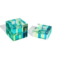 2.5 pouces vert bleu Lucite fort magnétique bougie autocollant personnalisé aimant acrylique bougeoirs pour bougies chauffe-plat