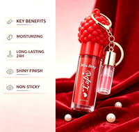 Nouveau Gloss à Lèvres Fruité Brillant Porte-clés Végétalien Hydratant Repulpant à Effet Changeant Marque Privée Cadeau de Noël pour Femme