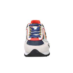 Baskets Colmar Travis Sport Division pour homme, blanches et bleues, talon de 3 cm, toile, amorties, à lacets, tendance - Product Image 2