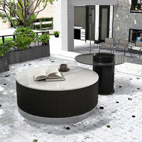 Mesa de centro de piedra de diseñador, tapa de mármol, estilo minimalista moderno, muebles de sala de estar, decoración del hogar