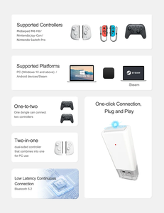 Adaptateur de contrôleur sans fil <span class=keywords><strong>MOBAPAD</strong></span> D1 pour M6 HD Black Myth : Wukong sur PC, récepteur USB Nintend Switch Pro pour PC,Android,Steam - Product Image 1