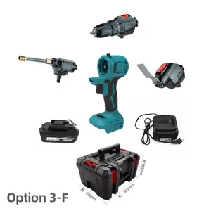 Henglai 21v cordless drill brushless hammer drill angle grinder impact wrench 11 in 1 Set Power Tools Combination Kits