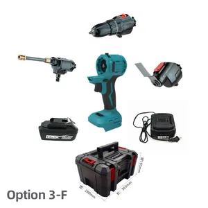 Henglai 21V Accuboormachine Borstelloze Boorhamer Haakse Slijper Slagmoersleutel 11 In 1 Set Power Tools Combinatie Kits