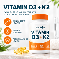 OEM ODM Vitamine D3 50000 UI K2 Gélules Molles Haute Puissance Soutien Santé Osseuse Immunitaire Cardiovasculaire Suppléments à Base de Plantes
