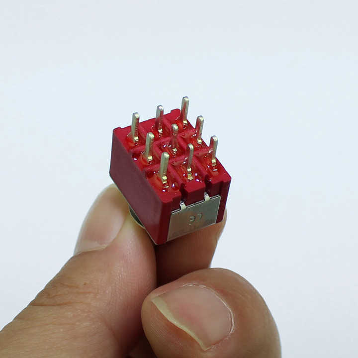 Heschen Set Van 2 Miniatuur Tuimelschakelaars MTS-302 – ON-ON, 3PDT, 9-polig, 2A 250V / 6A 125V, Zwart, Montagegat 5,8 Mm