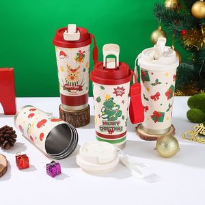 แก้วกาแฟฉนวนกันความร้อนซานตาคลอสสสสโนว์แมนสำหรับผู้หญิงของขวัญคริสต์มาสสุดสร้างสรรค์ - Product Image 1