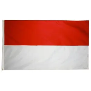 Großhandel 100% Polyester Hot Selling Stock Outdoor Flying Indonesia National flagge