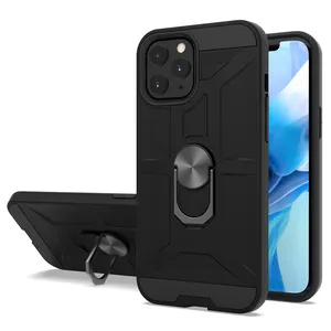 Coque arrière pour Apple, étui de téléphone portable avec anneau de support, 360 °, pour iPhone X, XS, XR, 7, 8 Plus, 11, 12 Mini Pro, Max, 13, vente en gros