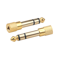 Adaptor Jack 6.35Mm Jantan 3.5Mm Betina Headphone Stereo Tembaga Berlapis Emas Amplifier Piano Konverter Audio Suara Gitar Listrik