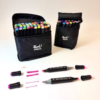 Ensemble de marqueurs à alcool pour artistes et designers, 80 couleurs, double pointe, pointe fine, séchage rapide, capsules codées par couleur, sac de transport portable