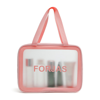 Trousse de Toilette de Voyage en PU Transparent Personnalisable Grande Capacité, Sac de Maquillage Organisateur Imperméable pour Femmes