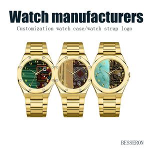 Montre-bracelet à quartz rétro dorée, design arabe unique, acier inoxydable massif, mouvement japonais, mode antique pour homme, affaires - Product Image 3