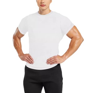 Camiseta deportiva de manga corta con cuello redondo de secado rápido para hombre, para deportes, fitness, correr, baloncesto, entrenamiento, tela fina 81-90% - Product Image 1