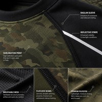Set Kaos Gym Camo OEM Sublimasi, Model Longgar, Kaos Olahraga Fitness, Pakaian Olahraga, Logo Custom