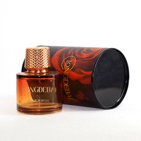 Botol Parfum Kaca Mewah Desain Khusus Tutup Emas Bulat 30ml 50ml 100ml Botol Parfum Kosong Gradasi Crimp Dengan Kotak