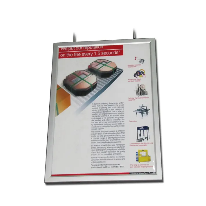 Panneau d'affichage publicitaire de vente chaude fine cadre en aluminium double face avec adaptateur et affiche imprimée Light Box LED