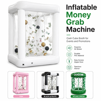 Machine à attraper l'argent gonflable transparente avec souffleur d'air pour promotion d'événements, location de fêtes et publicité